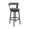 Armen Living Bryant 30" Bar Height Swivel Bar Stool in Black Finish and Gray Faux Leather LCBYBABLGR30 - alternate 1